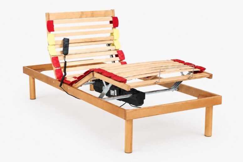 Rete in legno per letto motorizzata