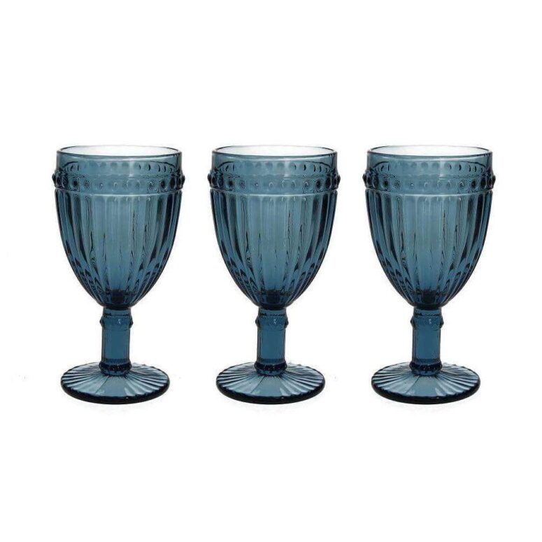 <strong>Set 3 calici Tognana</strong> Dorico in vetro blu